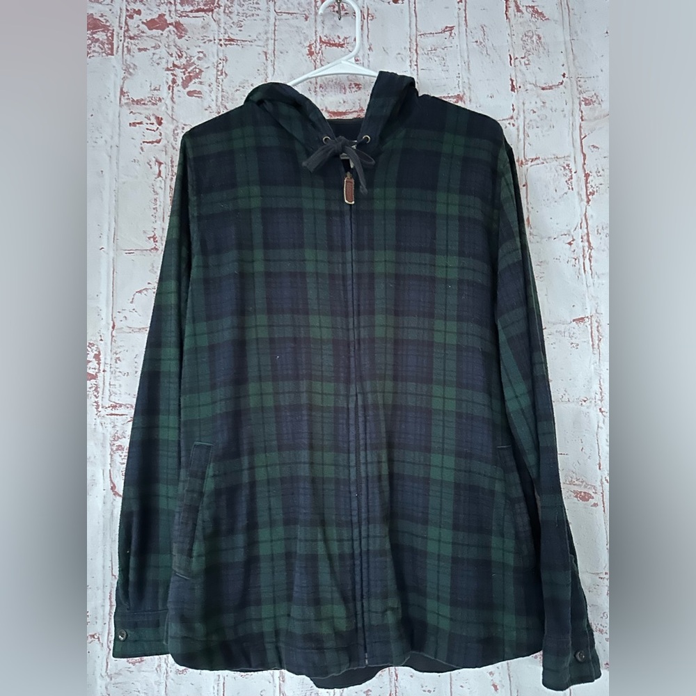 L.L. Bean Watchplaid Flannel Hoodie Jacket